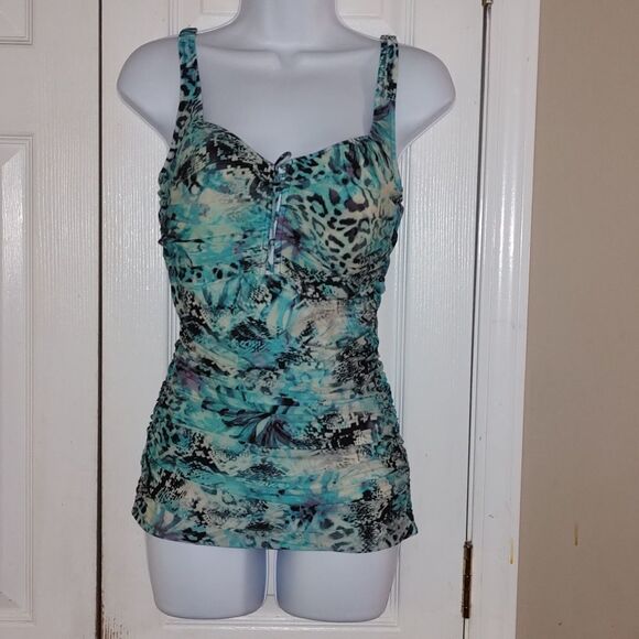 Tankini Bathing Suit Top Bathing Suit Top  Sz 12 - Picture 1 of 8
